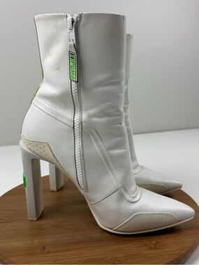 PUMA x Fenty by Rihanna Leather Pointed Toe Racing Booties